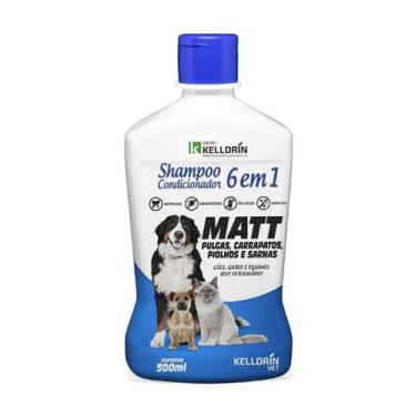 Imagem de Shampoo e Condicionador para Caes e Gatos 6x1 Matt Pulgas Kelldrin 500
