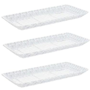 Imagem de Kit 3 Travessas de Vidro Cristal Para Sobremesa Tress 25cm - Lyor