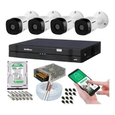 Imagem de Kit 4 Câmeras Intelbras 1120b Dvr 4 Canais Intelbras C/ Hd Lançamento