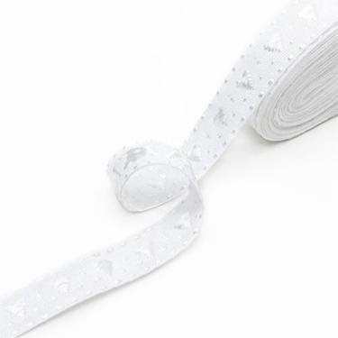 Imagem de Fita Galão Coração Marwan 18mm - 10 Metros, 004 BRANCO BRILHANTE