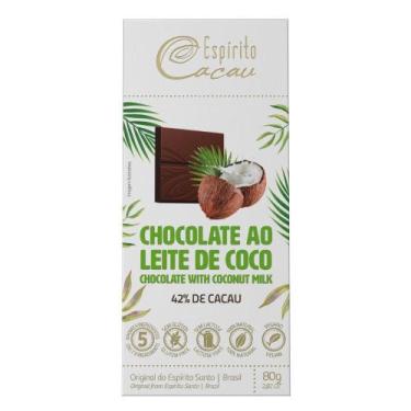 Imagem de Tablete de Chocolate 42% Cacau ao Leite de Coco - 80g - ESPIRITO CACAU