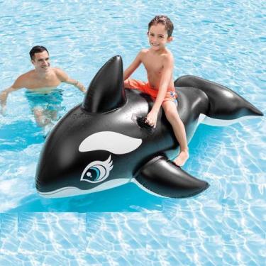 Imagem de Bote Baleia Inflável Bóia Gigante Piscina Com Alça - Intex, Preto
