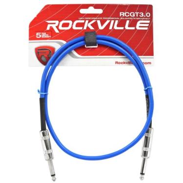 Imagem de Rockville RCGT3BL 3' 1/4" TS para instrumento TS 1/4" - azul 100% cobre