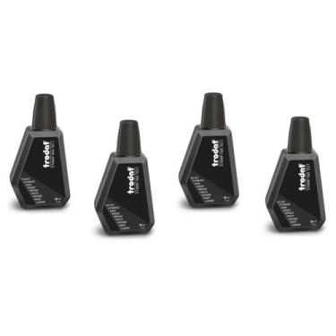 Imagem de Kit 4 Tintas Pretas Trodat 28ml Alto Rendimento Para Carimbo