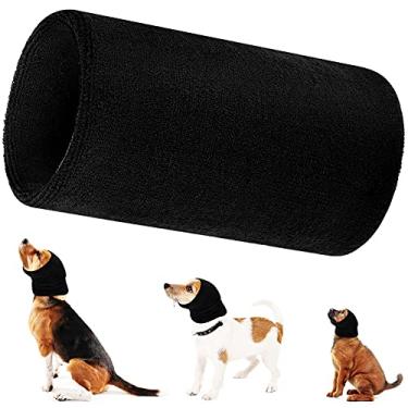 Imagem de Aquecedor de pescoço e orelhas para cães Snood, protetor de ouvido para cães, protetor de ruído sem aba, protetor de orelhas para cães, gorro quente de inverno para dormir para conforto, higiene, antiansiedade em locais de ruído (P)