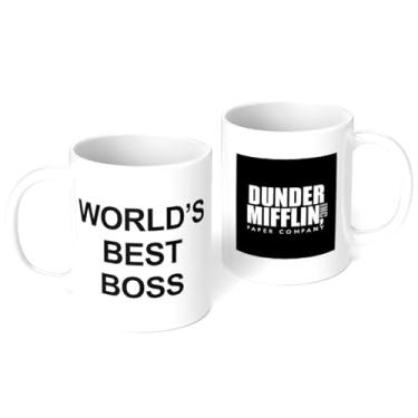 Imagem de Caneca de café divertida em porcelana The Office World's Best Boss Dunder Mifflin para presente