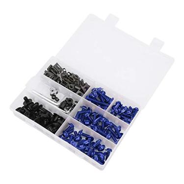 Imagem de Kit de Parafusos de Carenagem para Para- de Motocicleta, Conjunto de Parafusos M5 M6, Hardware de Alumínio Resistente à Prova D'água de para a Maioria das Motocicletas (Azul)