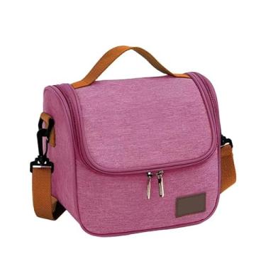 Imagem de Bolsa Térmica Com Alça - Ideal para o Trabalho, Fitness e Lanches Diários (Rosa)