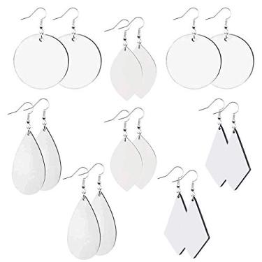 Imagem de Chaveiros em branco de sublimação, chaveiros de transferência de calor dupla-face, chaveiros em branco chaveiros de sublimação para transferência de calor, suprimentos de artesanato DIY (10 pares, 4
