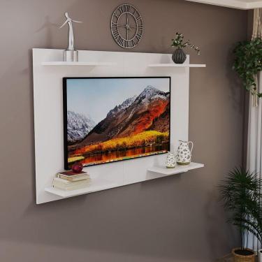 Imagem de Painel Para TV Até 50 Pol Home Amanda Em MDF Laqueado Moderno Branco