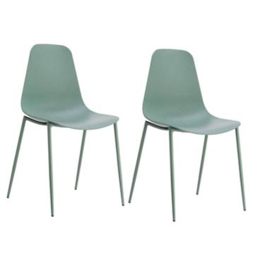 Imagem de Kit Com 2 Cadeiras Miami Com Assento Polipropileno Fratini Verde Aloe