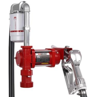 Imagem de YOHOME Bomba de transferência de combustível de 12 V 15 GPM com mangueira de descarga e bocal manual, gasolina, diesel, querosene e biodiesel