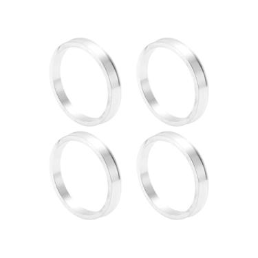 Imagem de INFINAUTO Anéis centralizados no cubo da roda do carro OD 68,1 mm para ID 59,1 mm eixo central de rodas amortecedores Hubrings liga de alumínio tom prata durável