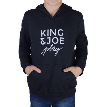 Imagem de Blusa Juvenil Masculina King&Joe Slim Moletom Preta - MO0810-Unissex