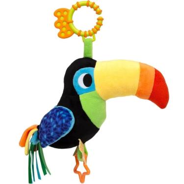 Imagem de Pelúcia Sensorial Infantil Tucano Zaza +4m Berço Carrinho de Bebê Interativo Buba