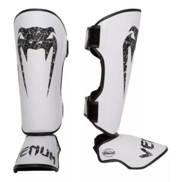 Imagem de Caneleira de Proteção Muay Thai MMA Venum Giant Brasil Branco, Branco,