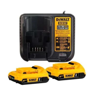 Imagem de Kit 2 Baterias 20V MAX* 2Ah e carregador bivolt 1,25Ah - DCB203C2-BR -