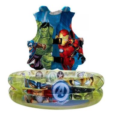 Imagem de Boia Colete Salva vidas Infantil Vingadores + Piscina Advangers 70L - 
