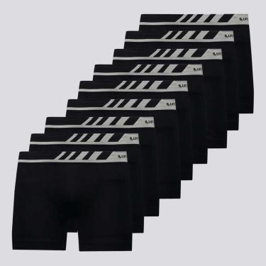 Imagem de Kit 9 Cuecas Lupo Boxer Microfibra Preta e Cinza  masculino