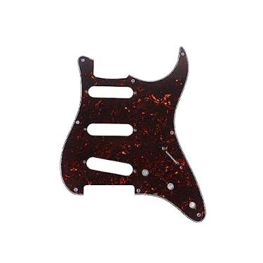 Imagem de RPZILO 8 Furos Strat Pickguard Estilo Vintage Placa de Arranhão Gurad com Parafuso Placa de Arranhão para Strat/Stratocaster Dark Tortoise