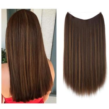 Imagem de Aplique de Cabelo Feminino Longo Liso Alongament Extensões de Cabelo para Mulheres (16, Modelo 01)