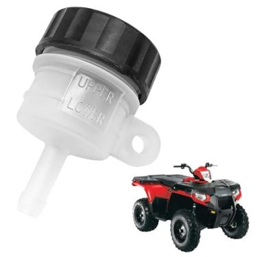 Imagem de SYudwen 1930854 Tanque de cilindro mestre de freio traseiro de motocicleta copo de óleo reservatório de garrafa de fluido compatível com Polaris Scrambler Outlaw Sportsman Transparente 1 peça