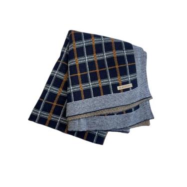 Imagem de Manta Saída De Maternidade Bebe Algodão Hipoalergênico Respirável 100% Algodão (xadrex azul)