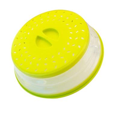 Imagem de Capa dobrável para respingos de micro-ondas, capa de placa de micro-ondas com saída de vapor (21 cm, amarelo)
