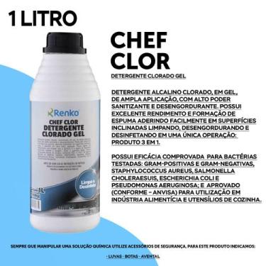 Imagem de Chef clor detergente desinfetante clorado 1l renko, CHEF CLOR DETERGEN