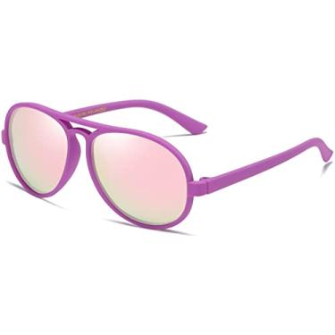 Imagem de Óculos de sol infantil infantil polarizado aviador para meninos e meninas de 0 a 4 anos, Violeta | Revo ouro rosa