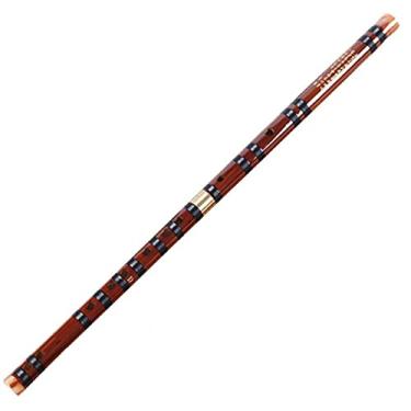 Imagem de Flauta de bambu Instrumentos musicais profissionais de sopro de madeira C D E F G chave flauta chinesa (cor: F)