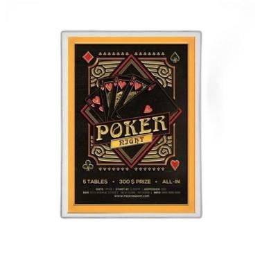 Imagem de Quadro Poker Night 33x24cm - Madeira Preta - Quadros On-Line