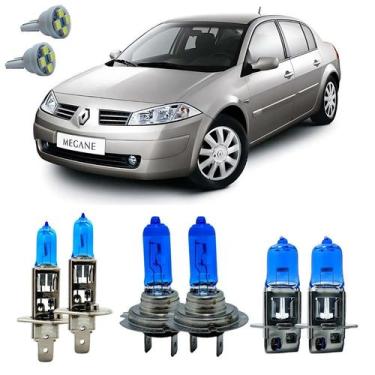 Imagem de Kit Lampadas Super Branca 8500k Megane 2000 A 2006 + Led T10 - Cinoy/Q