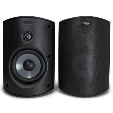 Imagem de Polk Audio Alto-falantes Atrium 6 para ambientes externos para todos os climas com gabinete Bass Reflex (par, preto), ampla cobertura de som, sistema de montagem de bloqueio rápido