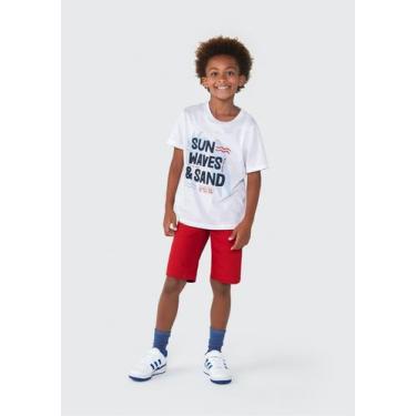 Imagem de Bermuda Básica Infantil Menino Em Sarja - Hering, 010, Vermelho