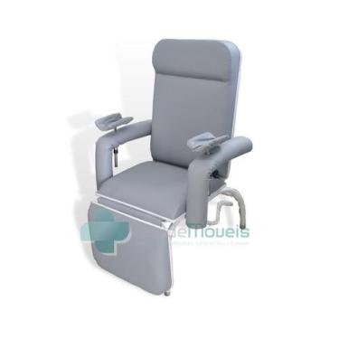 Imagem de Poltrona Hospitalar Coleta Reclínavel - LUXO - SaúdeMóveis, CZ - Cinza