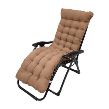 Imagem de Almofada para espreguiçadeira de pátio, poltrona reclinável de 154,9 cm, almofadas de cadeira, espreguiçadeira acolchoada mais grossa para escritório em casa ao ar livre (café)