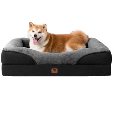 Imagem de Cama de cachorro EHEYCIGA Memory Foam para cães grandes 36x27x18cm cin