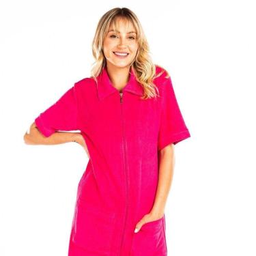 Imagem de Roupão Em Atoalhado Vairelli Super Confortável Brigite Magenta Tamanho G2