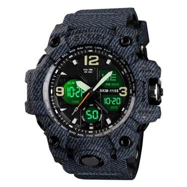 Imagem de Relógio Masculino Esportivo Digital Skmei 1155 Jeans Preto