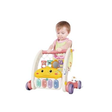 Imagem de Tapete de Atividades Infantil 3 em 1, Andador com Piano e Brinquedos Educativos, Azul e Rosa (Rosa)