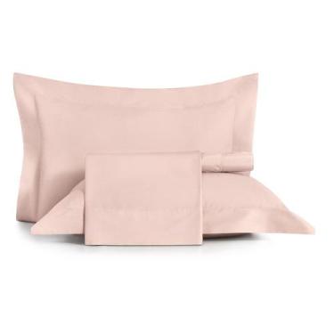 Imagem de Jogo de Cama Casal 4 Peças Altenburg Algodão Lux 200 Fios Rosa Lille