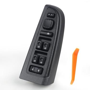 Imagem de Interruptor de janela elétrico mestre 15883323 para Chevy Avalanche, Silverado, Tahoe, Cadillac Escalade, GMC Sierra, Yukon - lado do motorista com tampa de moldura preta, DWS-220 901-075