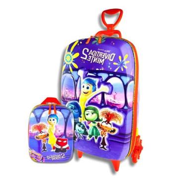 Imagem de Kit Mochila Divertidamente Sala Controle Lancheira Escolar, Roxo