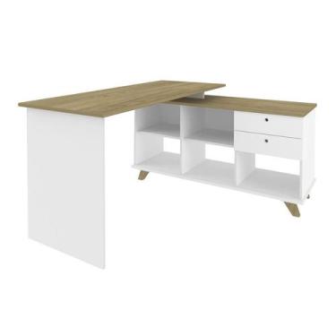 Imagem de Escrivaninha Gold 2 GV Olmo e Branca - Artany, Olmo e Branco