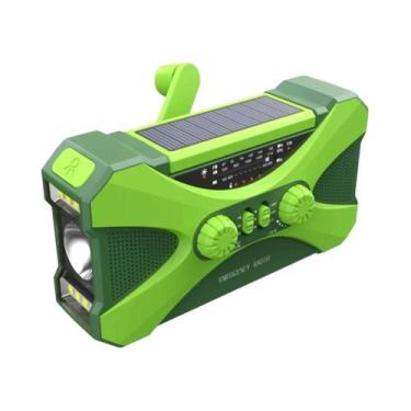 Imagem de Rádio De Emergência Solar Portátil 10000mAh Manivela AM FM NOAA SOS Co