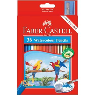 Imagem de Lápis de cor de água Faber Castell Design Papagaio 36 em uma caixa de cartão, sortidos, 114466