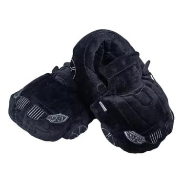 Imagem de Pantufa de Carro, Pantufas de Auto Divertidas, Chinelos de Pelúcia para Fã de Carros (Preto, BR, Adulto, Alfa, Único)