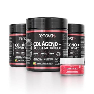 Imagem de 3 Potes Colágeno Verisol Renova Be + 1 Creme Facial Retinol