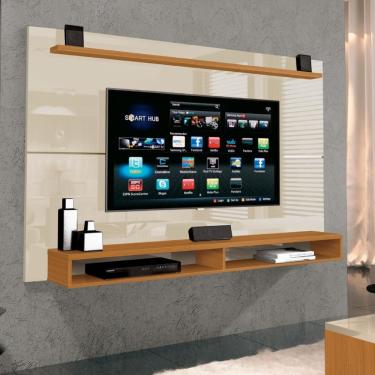 Imagem de Painel Para Tv Até 65 Polegadas Com Prateleira 1,80m Max Cedro/off White Off White Cedro